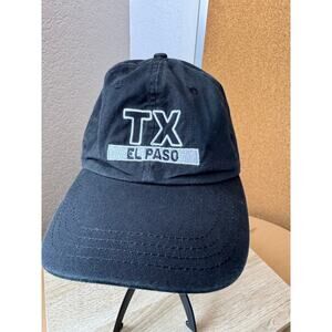TX El Paso Embroidered Black Cap